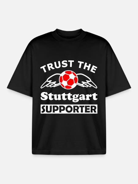 Stuttgart Supporter Wingball - T-shirt unisexe boxy épais biologique Stanley/Stella - noir