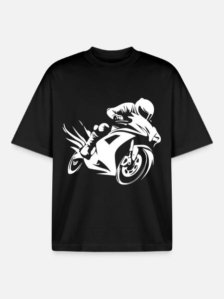 Motorcycle Motorcycle Rider - Boxy Heavyweight Unisex Organic T-Shirt by Stanley/Stella - black