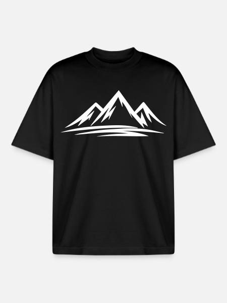 Mountains - Boxy Heavyweight Unisex Organic T-Shirt by Stanley/Stella - black
