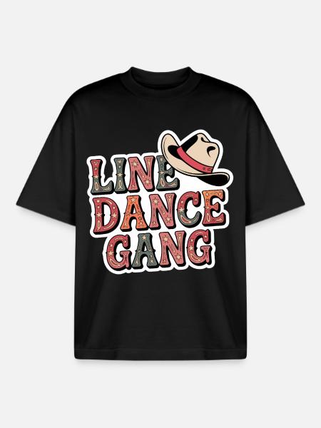 Line Dance Gang Style - Boxy Heavyweight Unisex Organic T-Shirt by Stanley/Stella - black