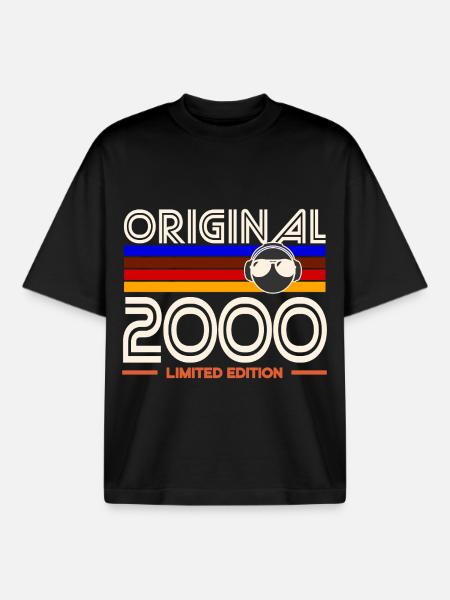 Original 2000s Limited Edition - Boxy Heavyweight Unisex Organic T-Shirt by Stanley/Stella - black