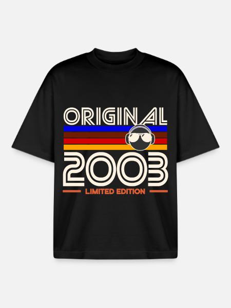 Original 2003 Edition Limitée - T-shirt unisexe boxy épais biologique Stanley/Stella - noir