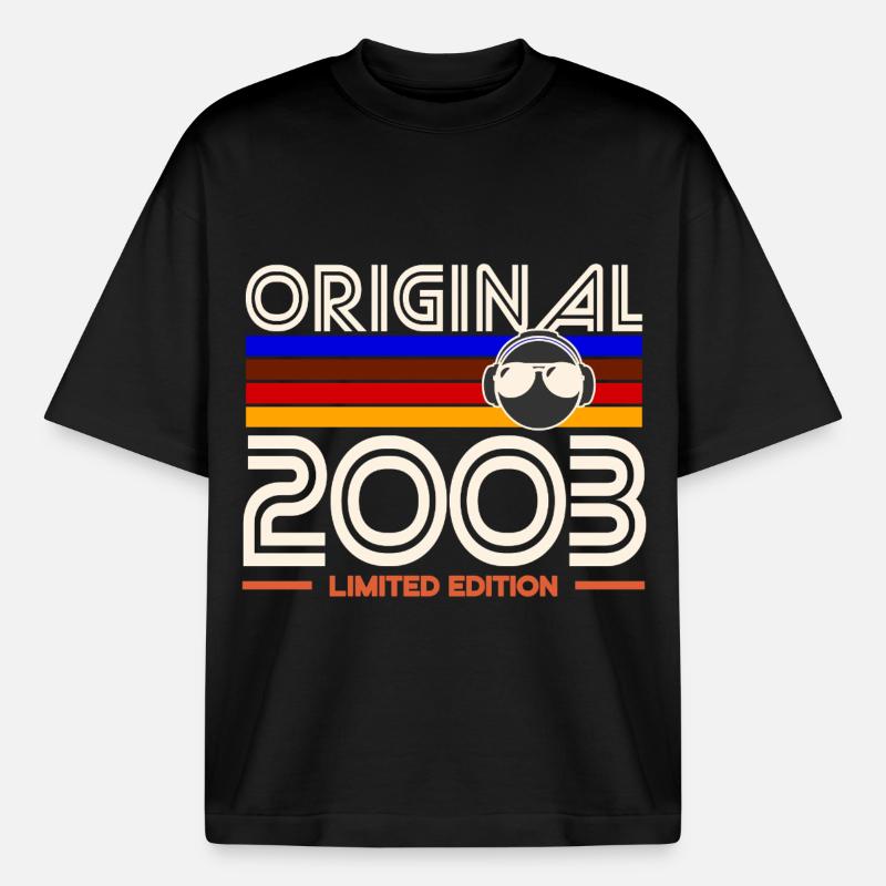 Original 2003 Edition Limitée - T-shirt unisexe boxy épais biologique Stanley/Stella - noir