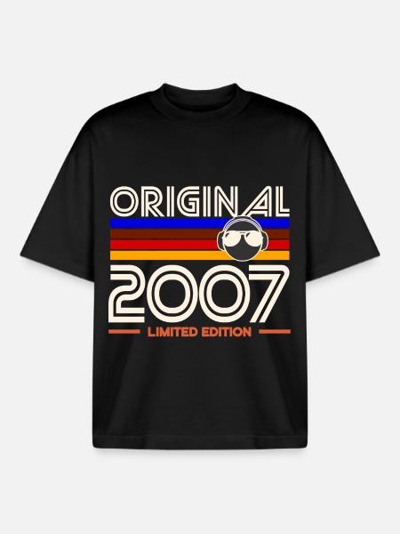 Original 2007 édition limitée - T-shirt unisexe boxy épais biologique Stanley/Stella - noir