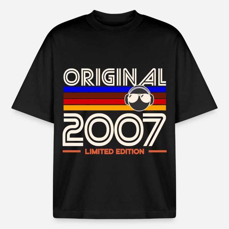 Original 2007 édition limitée - T-shirt unisexe boxy épais biologique Stanley/Stella - noir