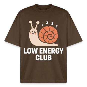 Slow Snail Club - Boxy Heavyweight Unisex Organic T-Shirt by Stanley/Stella - mocha - Front - AI Model Male 185 light (185cm) & AI Model Female 172 dark (172cm)