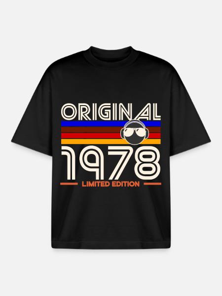 Original 1978 Retro Limited Edition - Boxy Heavyweight Unisex Organic T-Shirt by Stanley/Stella - black