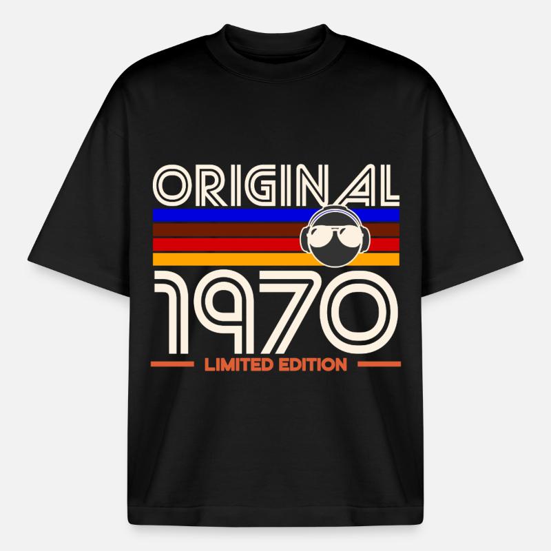 Original 1970 Edition Limité - T-shirt unisexe boxy épais biologique Stanley/Stella - noir