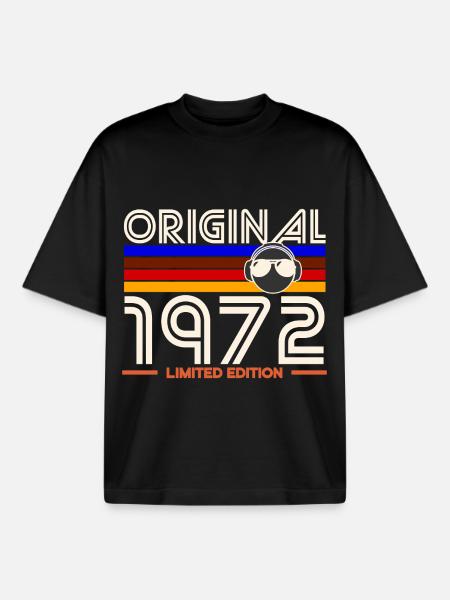 Original 1972 Édition limitée - T-shirt unisexe boxy épais biologique Stanley/Stella - noir