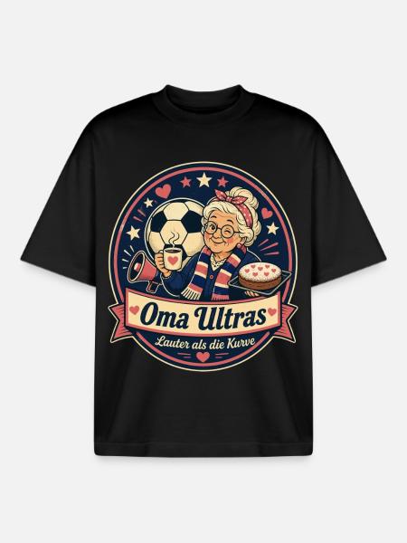 Oma Ultras - Boxy Heavyweight Unisex Organic T-Shirt von Stanley/Stella - Schwarz