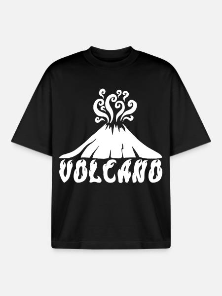 Volcan blanc - T-shirt unisexe boxy épais biologique Stanley/Stella - noir
