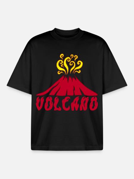 Erupting volcano - Boxy Heavyweight Unisex Organic T-Shirt by Stanley/Stella - black
