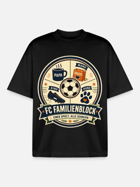 FC Familienblock - Boxy Heavyweight Unisex Organic T-Shirt von Stanley/Stella - Schwarz