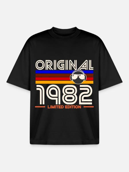 Original 1982 Limited Edition - Boxy Heavyweight Unisex Organic T-Shirt by Stanley/Stella - black