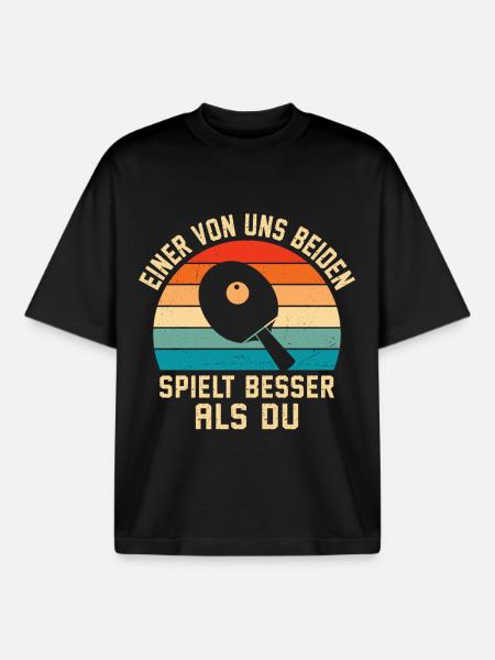 Lustig Tischtennis - Boxy Heavyweight Unisex Organic T-Shirt von Stanley/Stella - Schwarz