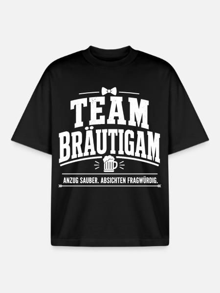 Team Bräutigam. Absichten fragwürdig - Boxy Heavyweight Unisex Organic T-Shirt von Stanley/Stella - Schwarz