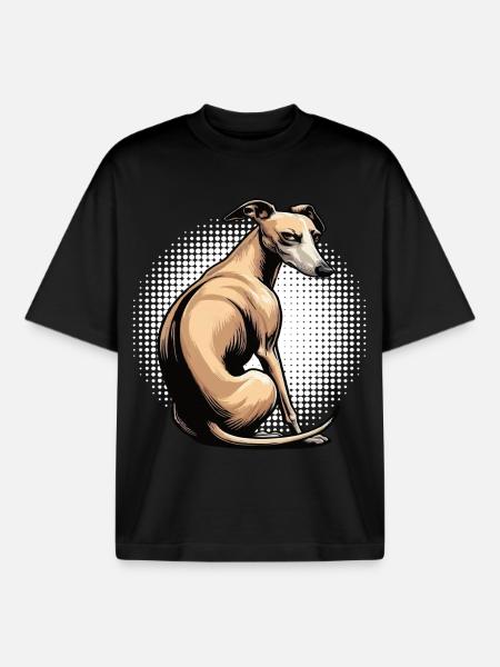 Whippet Windhund Whippets Windhundbesitzer - Boxy Heavyweight Unisex Organic T-Shirt von Stanley/Stella - Schwarz