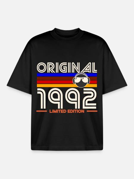 Original 1992 Edition Retro - Boxy Heavyweight Unisex Organic T-Shirt by Stanley/Stella - black