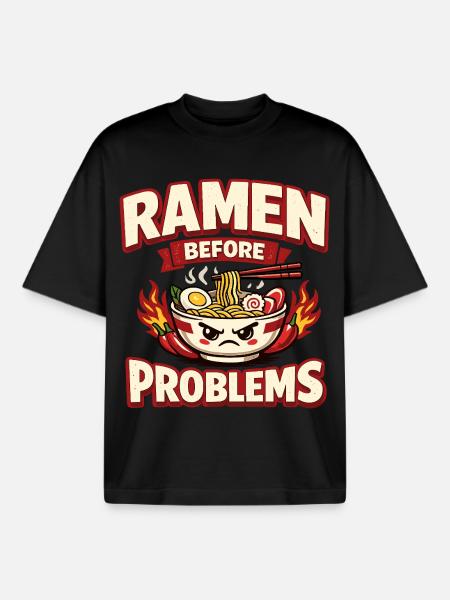 Professional Noodle Lover Japan Design - Boxy Heavyweight Unisex Organic T-Shirt by Stanley/Stella - black