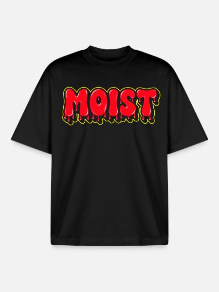 Moist Fat Font Wordmark - Boxy Heavyweight Unisex Organic T-Shirt by Stanley/Stella - black