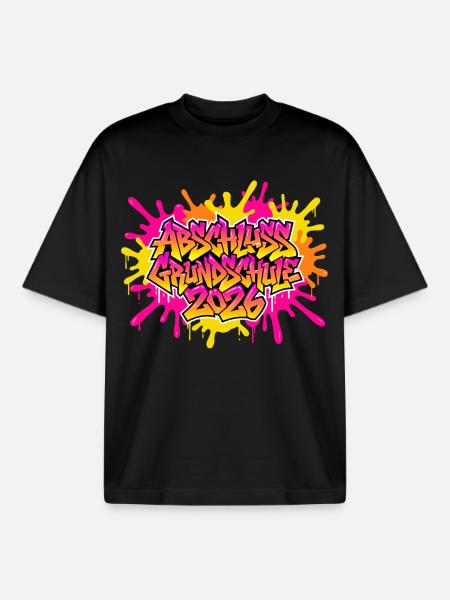 Elementary School Graduation 2026 Graffiti - Boxy Heavyweight Unisex Organic T-Shirt by Stanley/Stella - black
