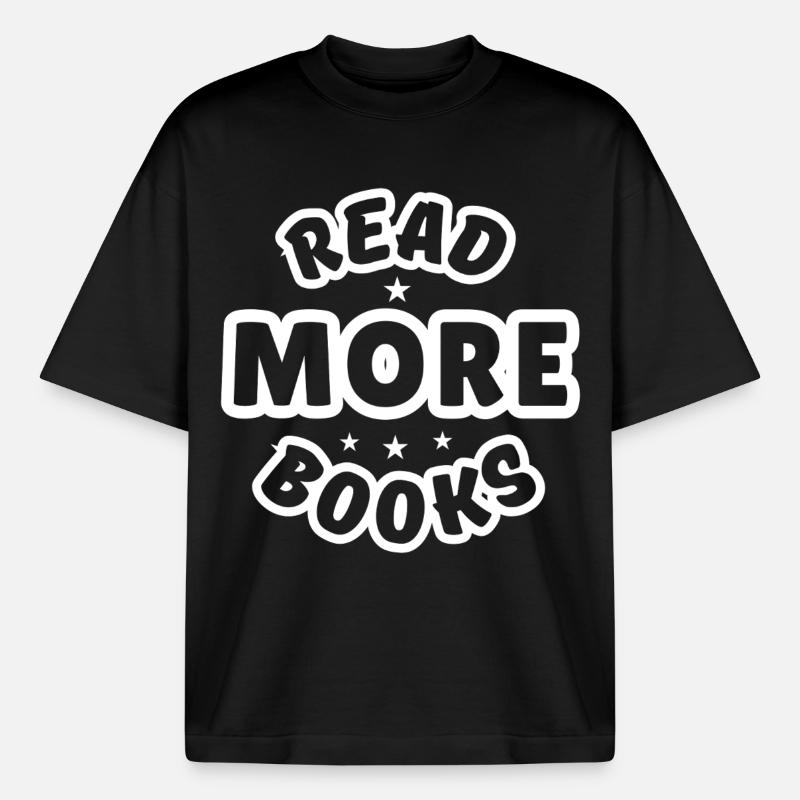 Lire plus de livres - T-shirt unisexe boxy épais biologique Stanley/Stella - noir