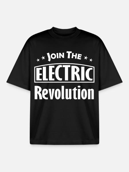 Logo de la Révolution électrique - T-shirt unisexe boxy épais biologique Stanley/Stella - noir