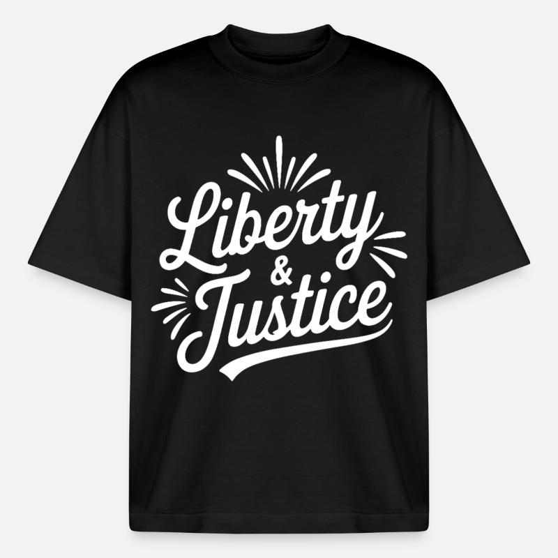 Scénario de Liberté & Justice - T-shirt unisexe boxy épais biologique Stanley/Stella - noir