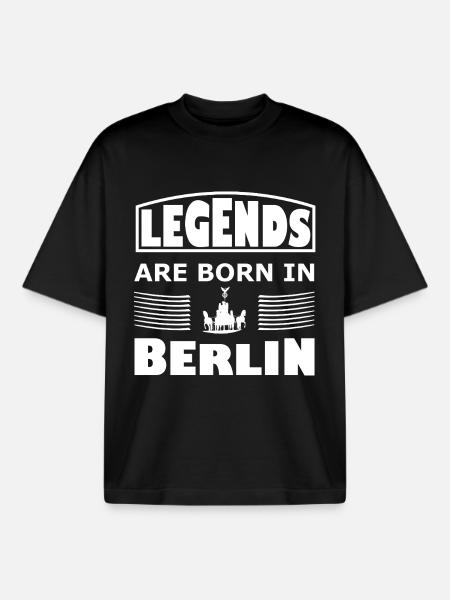 Legends born in Berlin - Boxy Heavyweight Unisex Organic T-Shirt by Stanley/Stella - black