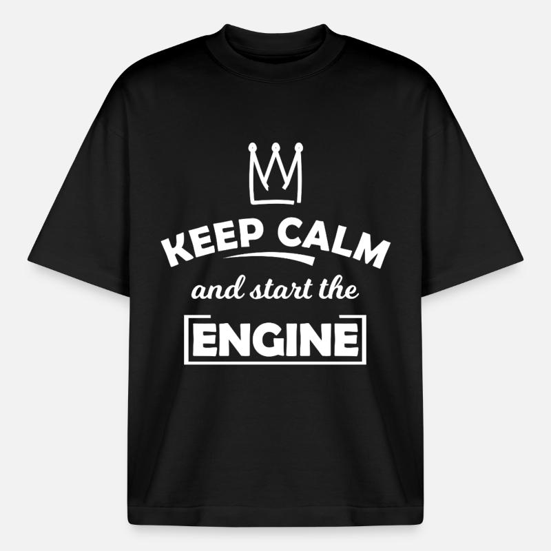 Keep Calm and Start the Engine - Boxy Heavyweight Unisex Organic T-Shirt von Stanley/Stella - Schwarz