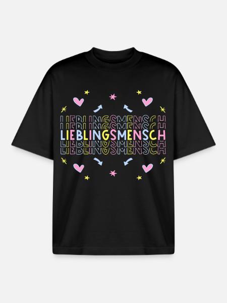 Lieblingsmensch - Herzensmensch - Boxy Heavyweight Unisex Organic T-Shirt von Stanley/Stella - Schwarz