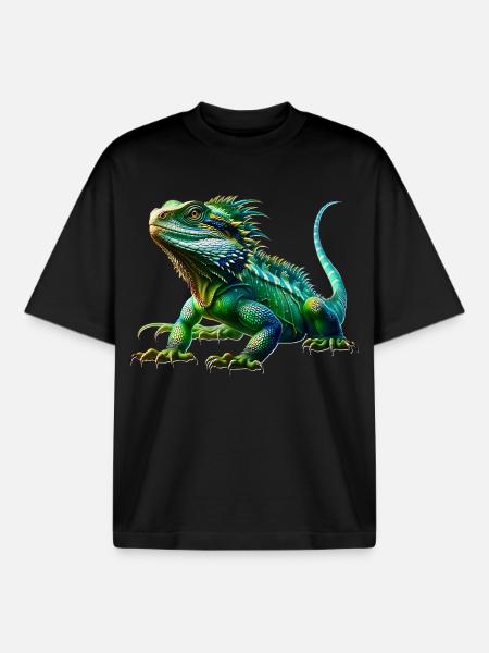Chinese Water Dragon - Boxy Heavyweight Unisex Organic T-Shirt by Stanley/Stella - black