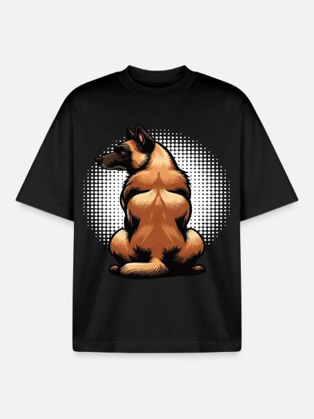 Malinois Belgian Shepherd Malinois Owner - Boxy Heavyweight Unisex Organic T-Shirt by Stanley/Stella - black