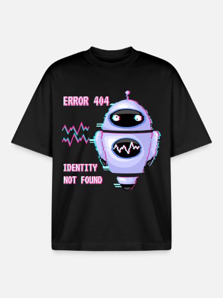 ERROR 404: Identity Not Found - Boxy Heavyweight Unisex Organic T-Shirt by Stanley/Stella - black