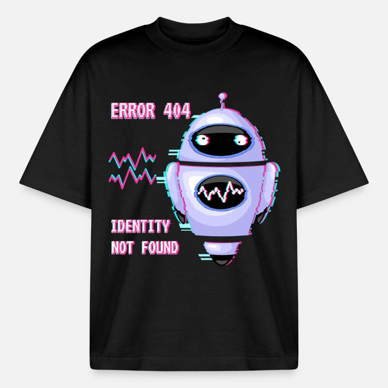 ERROR 404: Identity Not Found - Boxy Heavyweight Unisex Organic T-Shirt by Stanley/Stella - black