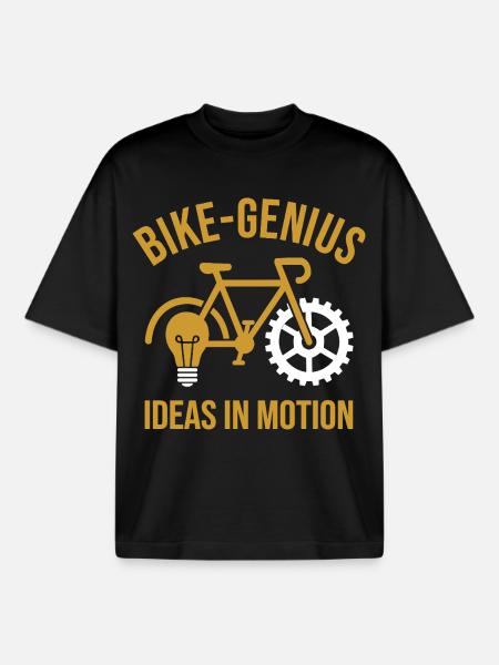 Ideas in Motion Bicycle - Boxy Heavyweight Unisex Organic T-Shirt by Stanley/Stella - black