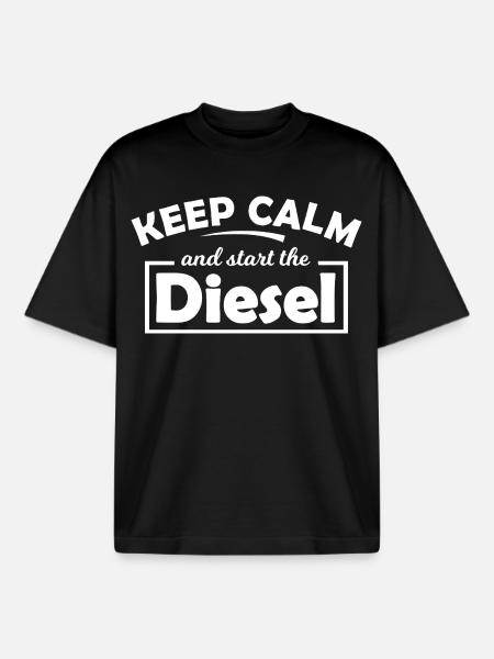 Keep Calm and start the engine - Boxy Heavyweight Unisex Organic T-Shirt by Stanley/Stella - black