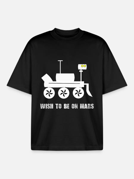 Mars Wish Rover Motif - Boxy Heavyweight Unisex Organic T-Shirt by Stanley/Stella - black