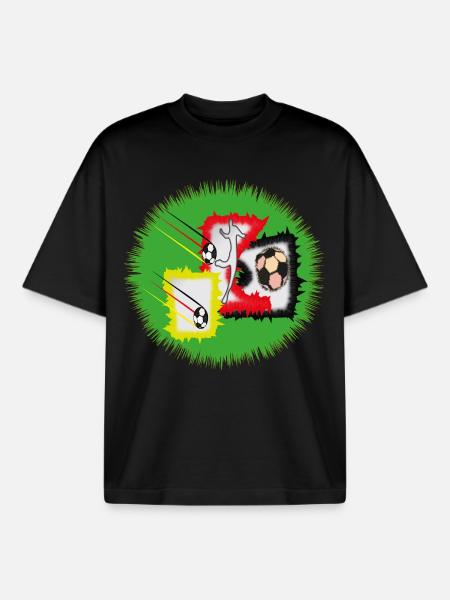 Kinetische Fußball-Explosion - Boxy Heavyweight Unisex Organic T-Shirt von Stanley/Stella - Schwarz