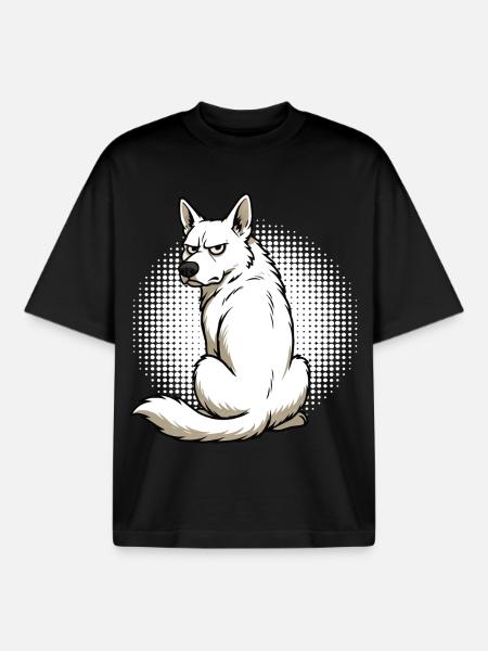 White Shepherd Shepherd Shepherd Dogs - Boxy Heavyweight Unisex Organic T-Shirt by Stanley/Stella - black