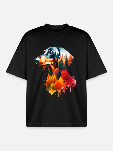 Dackel - Boxy Heavyweight Unisex Organic T-Shirt von Stanley/Stella - Schwarz