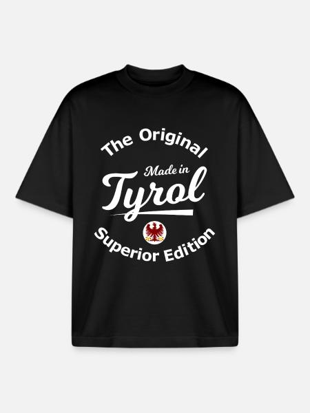 Tyrol Édition Originale Supérieure - T-shirt unisexe boxy épais biologique Stanley/Stella - noir