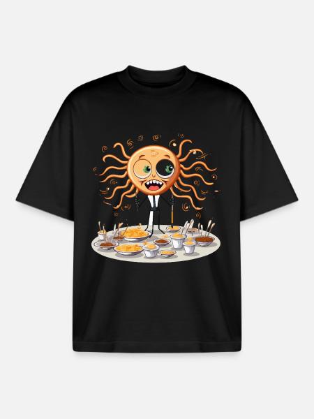Sonnenchef mit Ramen-Schalen - Boxy Heavyweight Unisex Organic T-Shirt by Stanley/Stella - black
