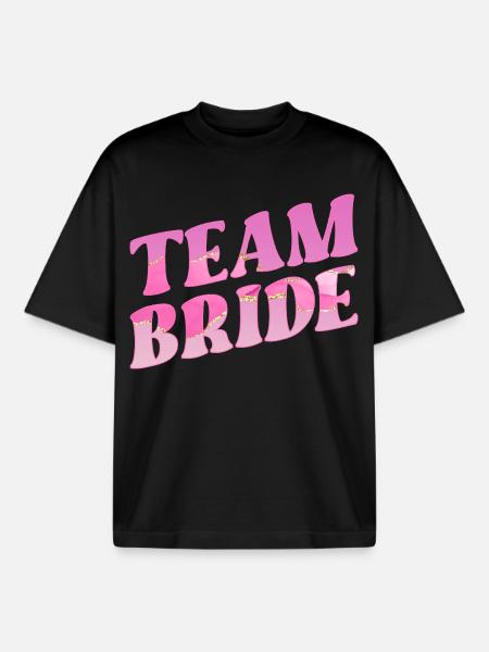 Wedding Team Bride - Boxy Heavyweight Unisex Organic T-Shirt by Stanley/Stella - black