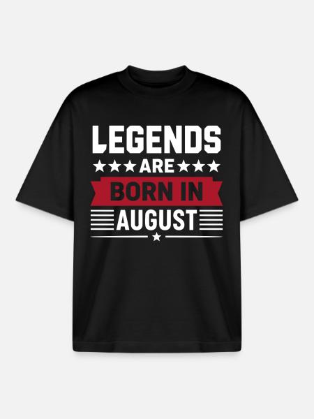 Legends Are Born In August - Boxy Heavyweight Unisex Organic T-Shirt by Stanley/Stella - black