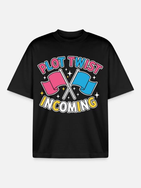 Geschlechter-Enthüllung Plot-Twist – Team Pink Team - Boxy Heavyweight Unisex Organic T-Shirt von Stanley/Stella - Schwarz