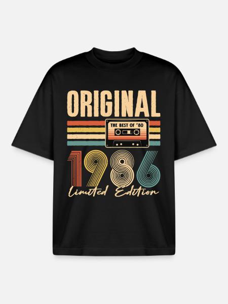 40th birthday, 40 years - Boxy Heavyweight Unisex Organic T-Shirt by Stanley/Stella - black