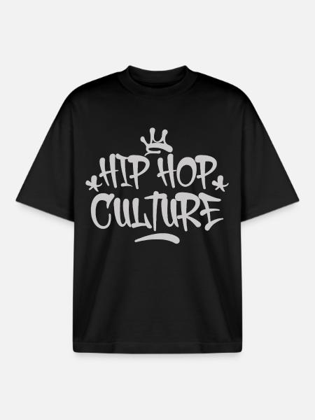 HipHop Kultur Graffiti Crown Design - Boxy Heavyweight Unisex Organic T-Shirt von Stanley/Stella - Schwarz