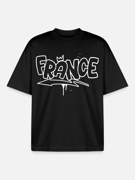 France Graffiti - Boxy Heavyweight Unisex Organic T-Shirt by Stanley/Stella - black
