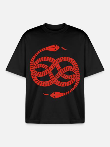 Unendliche Rote Schlangen - Boxy Heavyweight Unisex Organic T-Shirt von Stanley/Stella - Schwarz